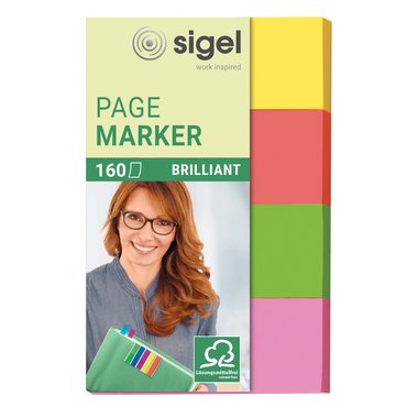 Sigel Haftmarker HN630 4 Block/Pack. Gelb, Grün, Orange, Pink