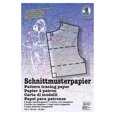 URSUS Schnittmusterpapier 100x150cm 2761000 40g, transparent 5 Blatt