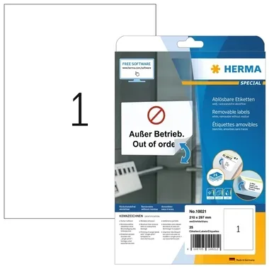 HERMA Movables A4 10021 weiss 25 St&uuml;ck