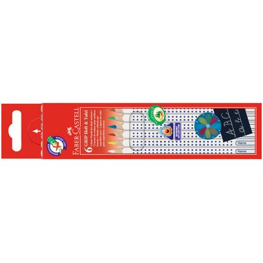Faber-Castell Buntstifte Grip Heft & Tafel, 6er Set