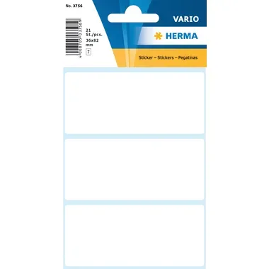 HERMA Etiketten 36&times;82mm 3756 weiss 21 St&uuml;ck