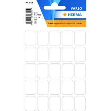 HERMA Etiketten 15&times;20mm 3660 weiss 175 St&uuml;ck