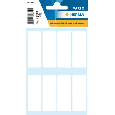HERMA Etiketten 20x50mm 3749 weiss 56 St&uuml;ck