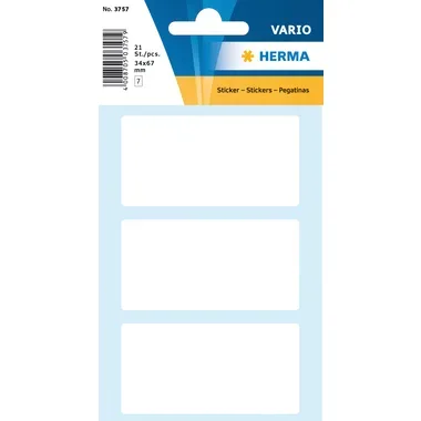HERMA Etiketten 34x67mm 3757 weiss 21 St&uuml;ck