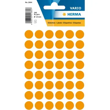 HERMA Etiketten rund 13mm 1864 leuchtorange 240 St&uuml;ck