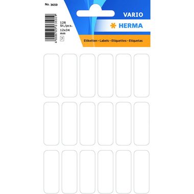 HERMA Etiketten 12&times;34mm 3650 weiss 126 St&uuml;ck