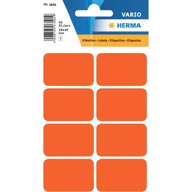 HERMA Haftetiketten Vario 25&times;40mm 3692 rot 40 St&uuml;ck