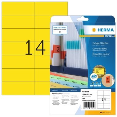 HERMA Etiketten Special 105&times;42,3mm 5058 gelb 280 St&uuml;ck