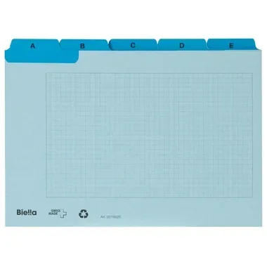 BIELLA Kartei-Leitkarten A6 219625.05 blau, A-Z,verst&auml;rkt,25-teilig