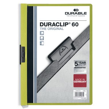 DURABLE Klemmhefter DURACLIP 60 2209/05 f&uuml;r 60 Blatt A4 gr&uuml;n