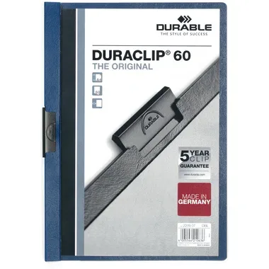 DURABLE Klemmhefter DURACLIP 60 2209/07 f&uuml;r 60 Blatt A4 dunkelblau