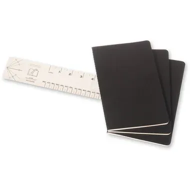 MOLESKINE Notizheft Cahier A5 495-6 liniert, schwarz 3 St&uuml;ck
