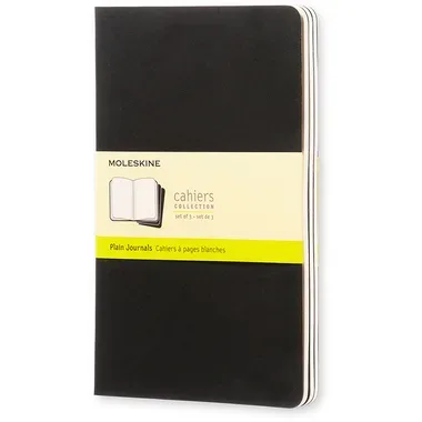 MOLESKINE Notizheft Cahier A5 497-0 blanko, schwarz 3 St&uuml;ck