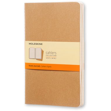 Moleskine Cahier A5, liniert, Kraft/Natur, 3er-Set