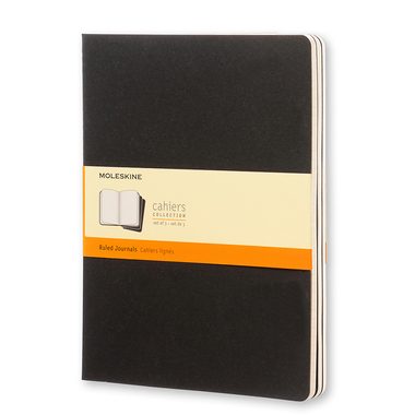 MOLESKINE Notizheft Cahier XL 25x19cm 705014 liniert, schwarz 3 St&uuml;ck