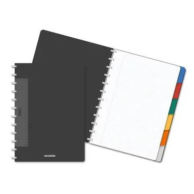 ADOC Spiralheft Pap-Ex Deluxe A4 6745.607 schwarz, kariert, 5mm 72 Blatt