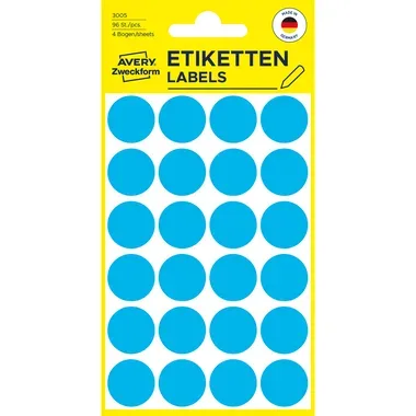AVERY ZWECKFORM Markierungspunkte blau 3005 96 St&uuml;ck 18mm