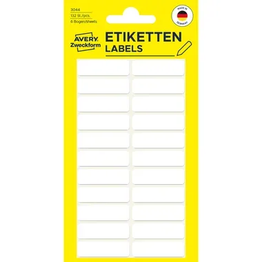 AVERY ZWECKFORM Etiketten 32&times;10mm 3044Z weiss 120 St&uuml;ck
