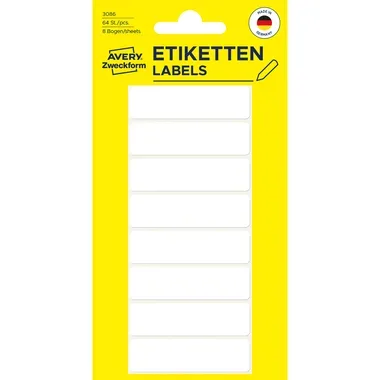 AVERY ZWECKFORM Etiketten 50&times;14mm 3086Z weiss 64 St&uuml;ck
