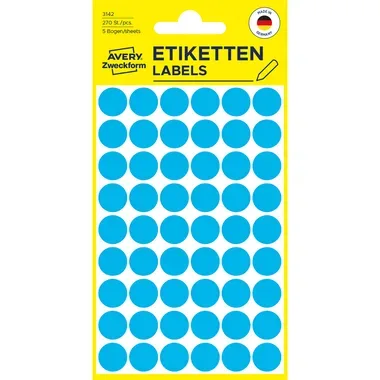 AVERY ZWECKFORM Markierungspunkte blau 3142 12mm 270 St&uuml;ck