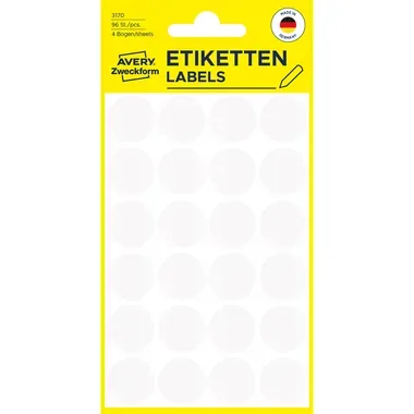 AVERY ZWECKFORM Markierungspunkte weiss 3170 18mm 96 St&uuml;ck