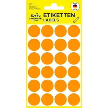 AVERY ZWECKFORM Markierungspunkte 18mm 3173Z orange 96 St&uuml;ck