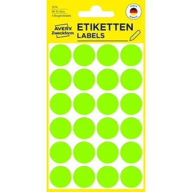 AVERY ZWECKFORM Markierungspunkte 18mm 3174Z gr&uuml;n 96 St&uuml;ck