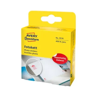 AVERY ZWECKFORM Klebepunkte photo 12x12mm 3516 im Spender, perm. 400 St&uuml;ck