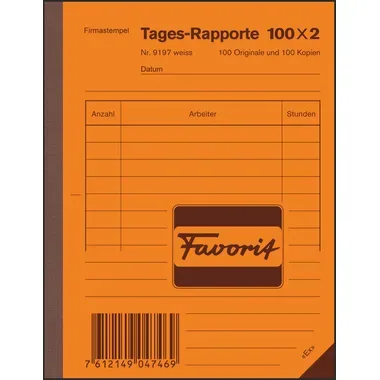 FAVORIT Tages-Rapport D A6 9197 W weiss/weiss 100x2 Blatt
