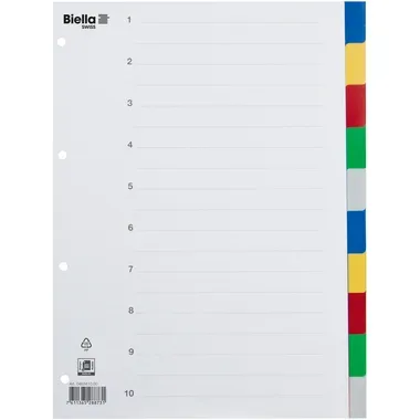 BIELLA Register PP farbig A4 46341000 10-teilig, blanko
