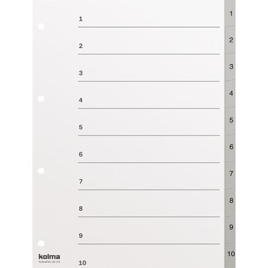 KOLMA Register Kolmaflex A4 18.114.03 grau, 10-teilig