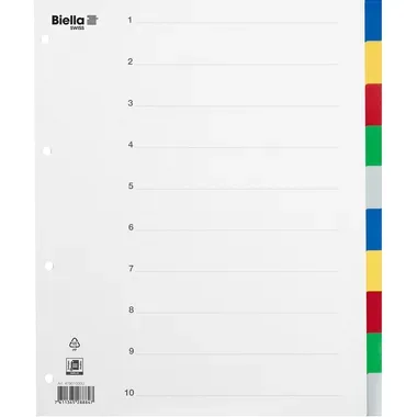 BIELLA Register PP farbig A4 479010.00 10-teilig, blanko, &uuml;berbreit