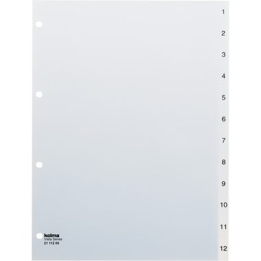 KOLMA Register Vista A4 21.112.00 transparent, 1-12, 4-Loch