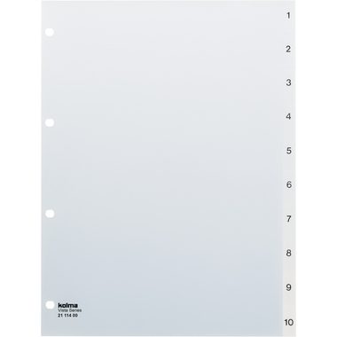 KOLMA Register Vista A4 21.114.00 transparent, 1-10, 4-Loch