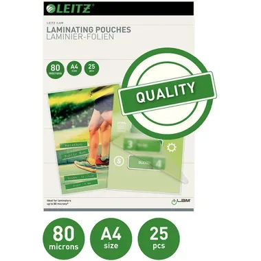 LEITZ Laminiertasche A4 16917 glanz, 80my 25 Stk