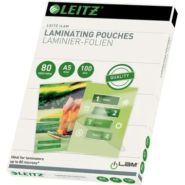 LEITZ Laminiertasche A5 33817 glanz, 80my 100 Stk