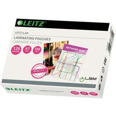 LEITZ Laminiertasche A7 33805 glanz, 125my 100 Stk