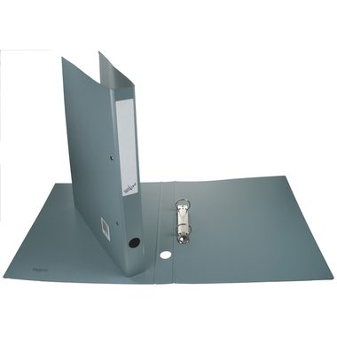 B&Uuml;ROLINE Ringbuch A4 680009 grau 2 Ringe/3cm, Greifloch