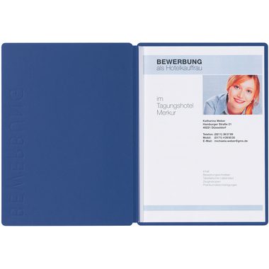 PAGNA Bewerbungsmappe Solo 5mm 22006-02 blau A4