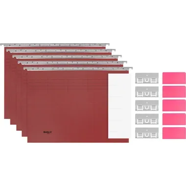 BIELLA H&auml;ngenmappen-Set A4 271455.45 rot 5 stk.