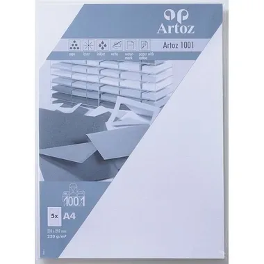 ARTOZ Karten 1001 A4 107696142 220g. bl&uuml;tenweiss 5 Blatt