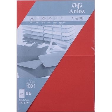 ARTOZ Karten 1001 B6 107362265 220g. rot 5 Blatt