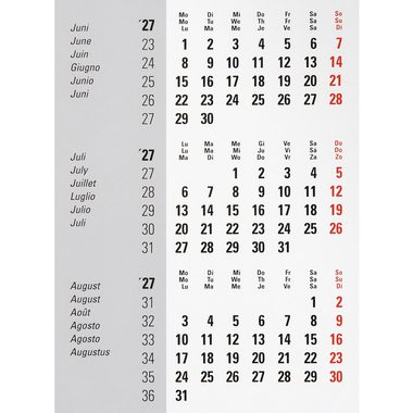 BIELLA Pultkalender DesktopFrame 2027 883511000027U 3M/1S Ersatzrolle 124.5x9.5cm
