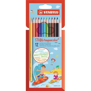 STABILO aquacolor Farb. Kids Design 16126 Etui, Farben ass. 12 St&uuml;ck