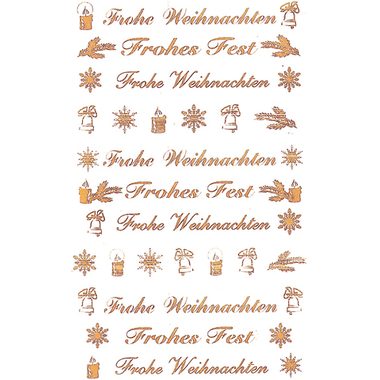 Z-DESIGN Folie transp./gold 76x120mm 52391 Frohe Weihnachten 2 St&uuml;ck