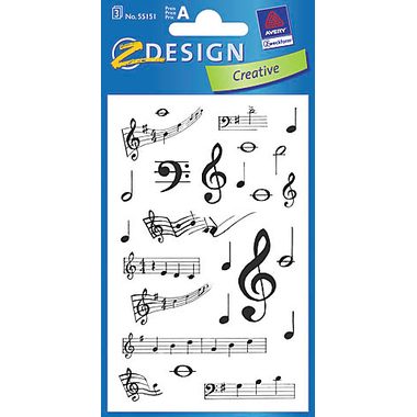 Z-DESIGN Sticker Creative 55151 Musiknoten 3 St&uuml;ck