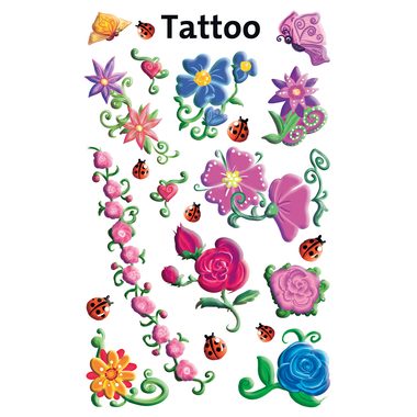 Z-DESIGN Sticker Tattoo 56691 Blumen 3 St&uuml;ck