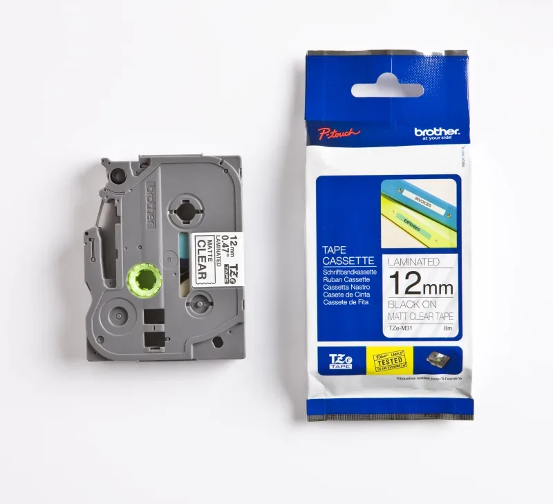 PTOUCH Band, lam. schwarz/klar-matt TZe-M31 PT-300 12 mm