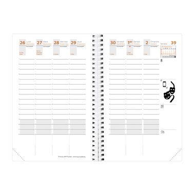 QUO-VADIS Agenda Time&Life Pock. 2027 539068Q 1W/2S Ersatzkal. FR 10x15cm