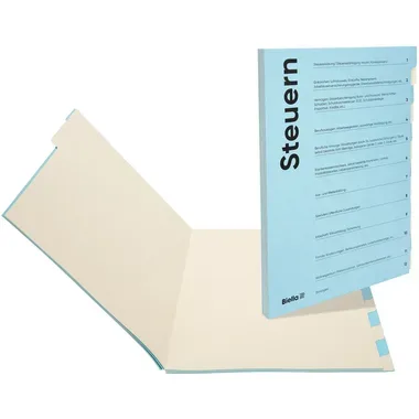 BIELLA Steuermappe deutsch A4 03260112.90 blau/beige 320g, 12-teilig